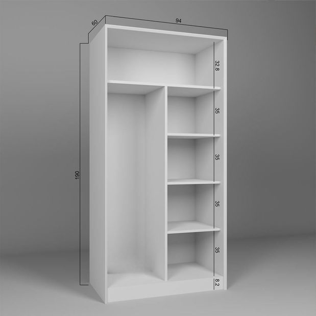 Šatní skříň Luckiny S (bílá)