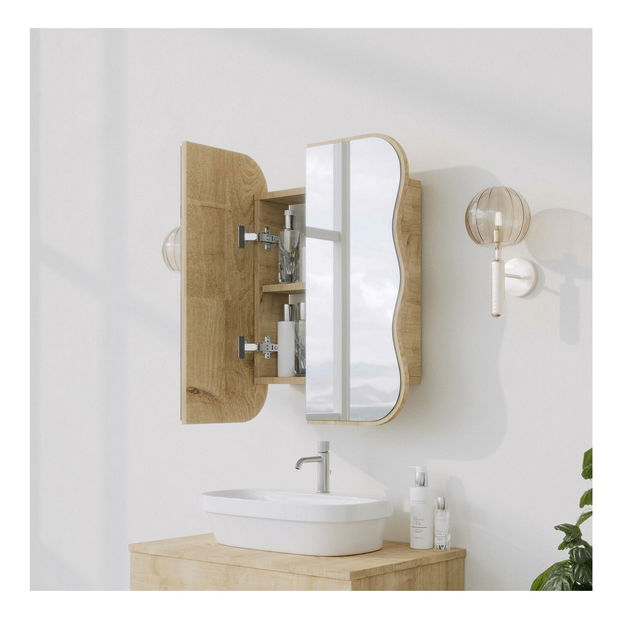 Koupelnová skříňka se zrcadlem Dion (dub)