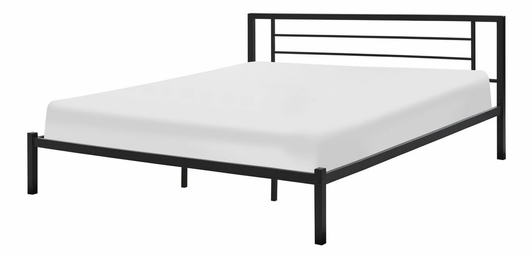 Manželská postel 180 cm CONNET (s roštem) (černá)