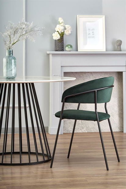 Jídelní stůl Bradly (mramor bílý + černá)