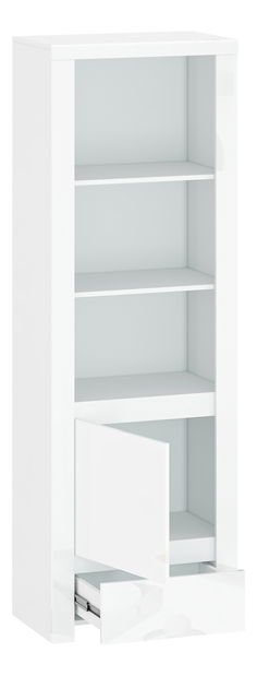 Regál Leona 1D1S (bílá lesklá)