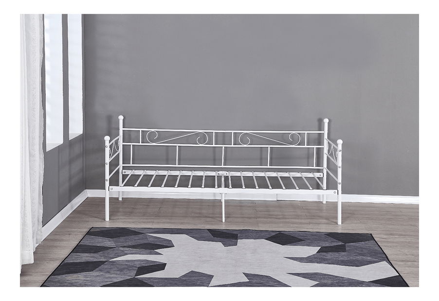 Jednolůžková postel 90 cm Rossa (s roštem) (bílá)
