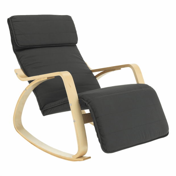 Houpací křeslo Runde (šedá + bříza)