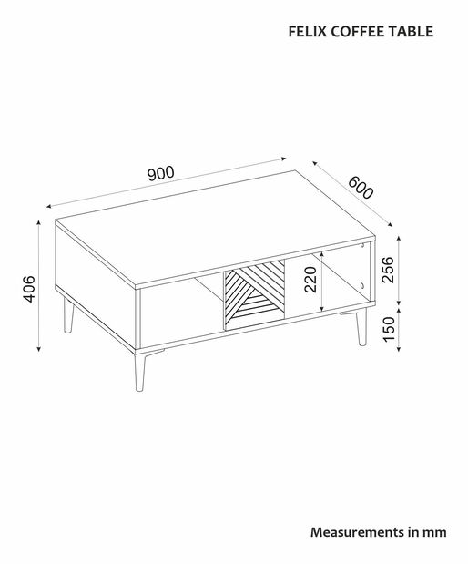 Konferenční stolek Felmento (antracit)