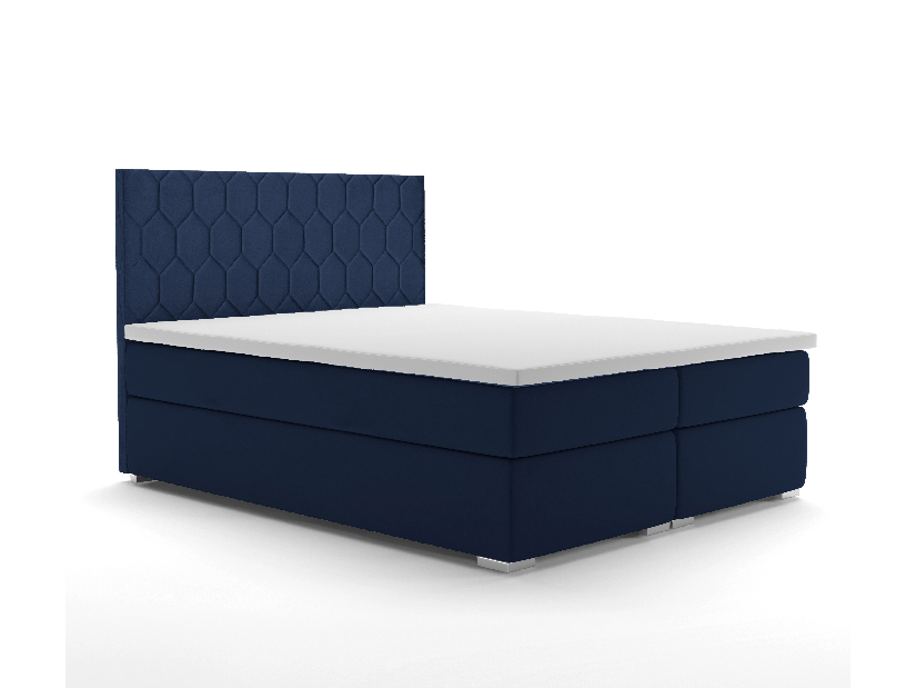 Boxspring postel 140 cm Piranno (tmavě modrá riviera) (s úložným prostorem)
