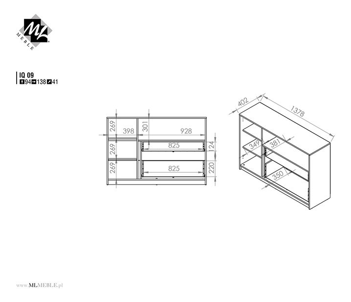Komoda Korte 09 (pudrová)