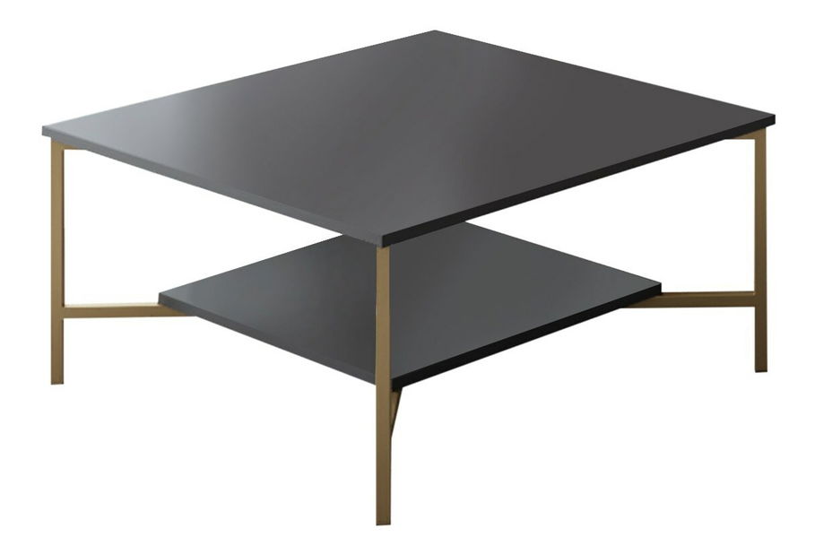 Sestava nábytku do obývacího pokoje Chromatic (Antracit + Zlatá)