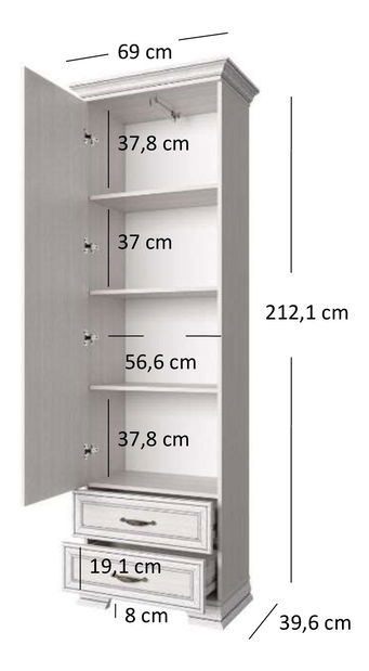 Regál Terina (woodline krém)