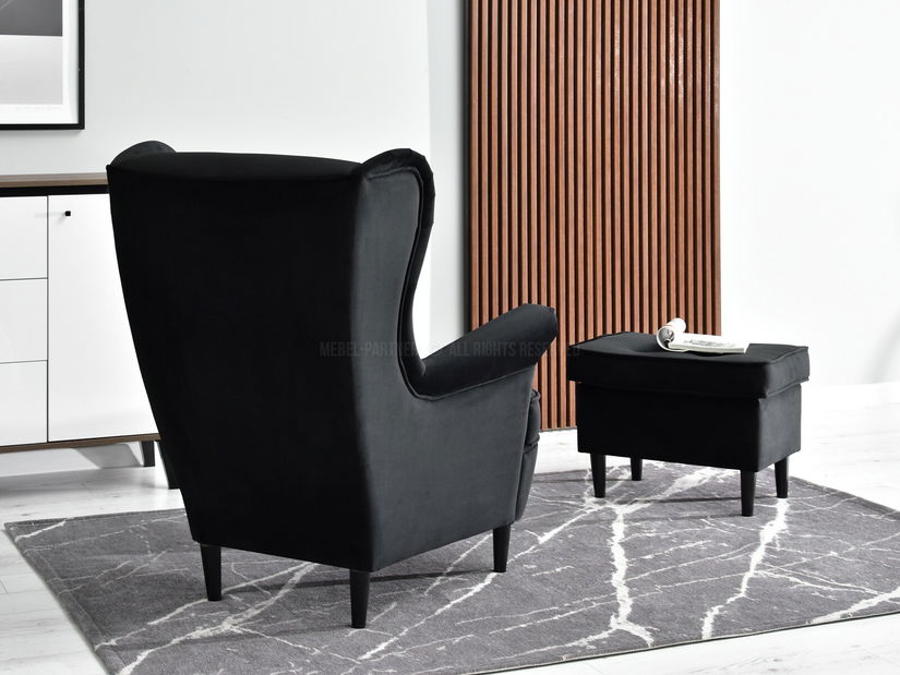 Křeslo ušák Margis (černá)