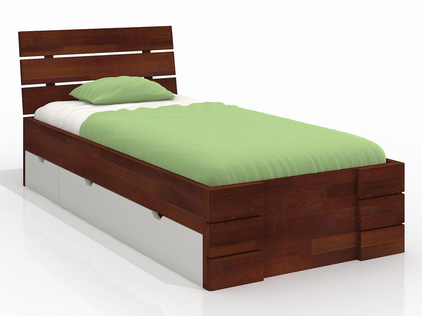 Jednolůžková postel 90 cm Naturlig Kids Lorenskog High Drawers (borovice) (s roštem)
