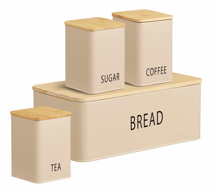 Chlebník se 3 plechovkami Tiaselia (béžová)