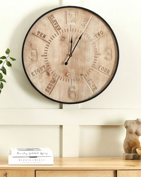 Nástěnné hodiny ø 60 cm Delora (světlé dřevo)