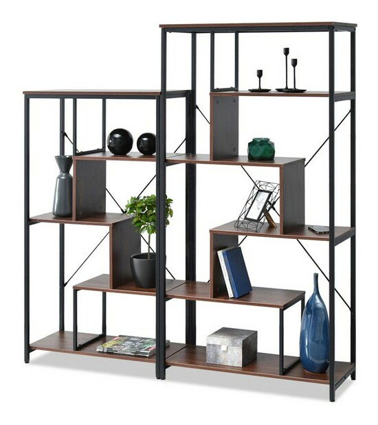 Regál Harp Ab (ořech + černá)