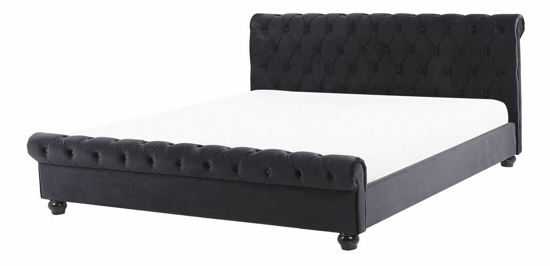 Manželská vodní postel 140 cm Alexandrine (černá) (s roštem a matrací)