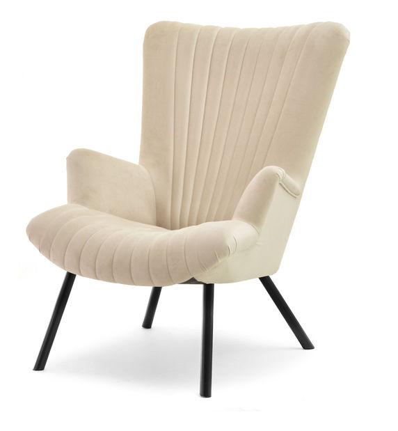 Designové křeslo Lanzaris (béžová + zlatá)