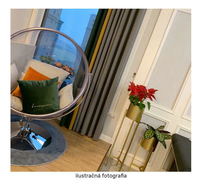 Závěsné houpací křeslo Belgica 2 (transparentní + zlatá + šedá)