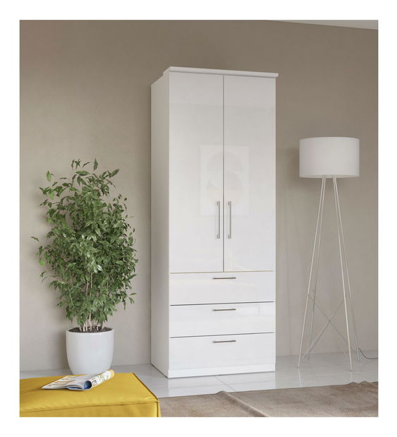 Policová skříň Centaury Typ 68 (bílá + bílý lesk)