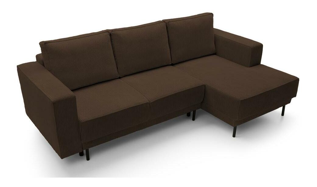 Rohová sedací souprava Rodriguez mini (P) (tmavobéžová + černá)