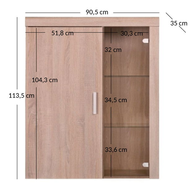 Regál Dalila 1D1W (dub sonoma)