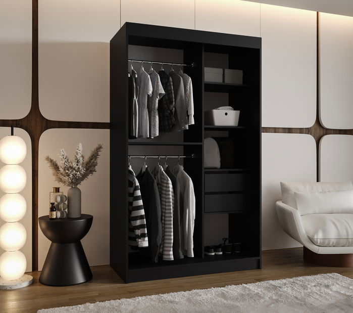 Šatní skříň 120 cm Spock (černá)