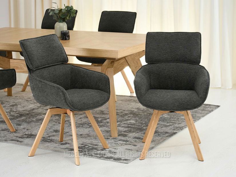 Jídelní židle Distorsion (grafitová + dub)