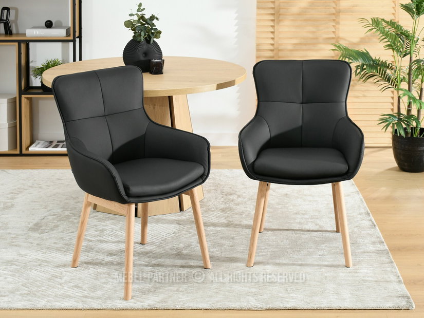 Jídelní židle Camisetas (černá + dub)