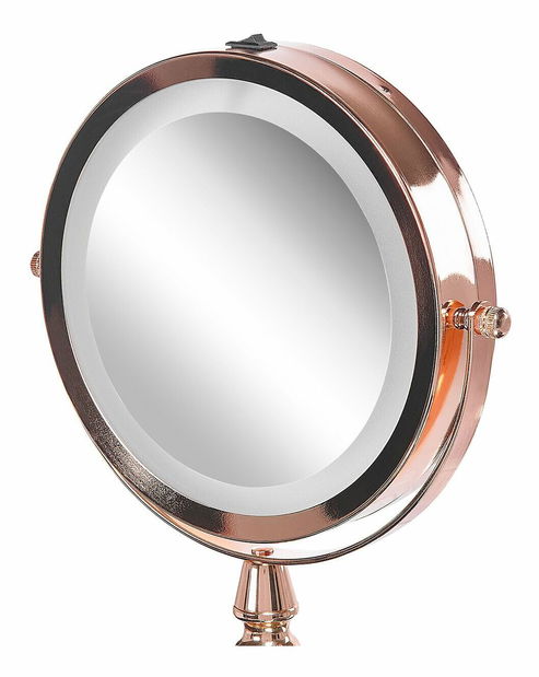 Makeup zrcadlo ø 18 cm Maurie (růžové zlato)