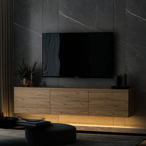 TV stolek/skříňka Neola 1 (borovice) (s osvětlením)