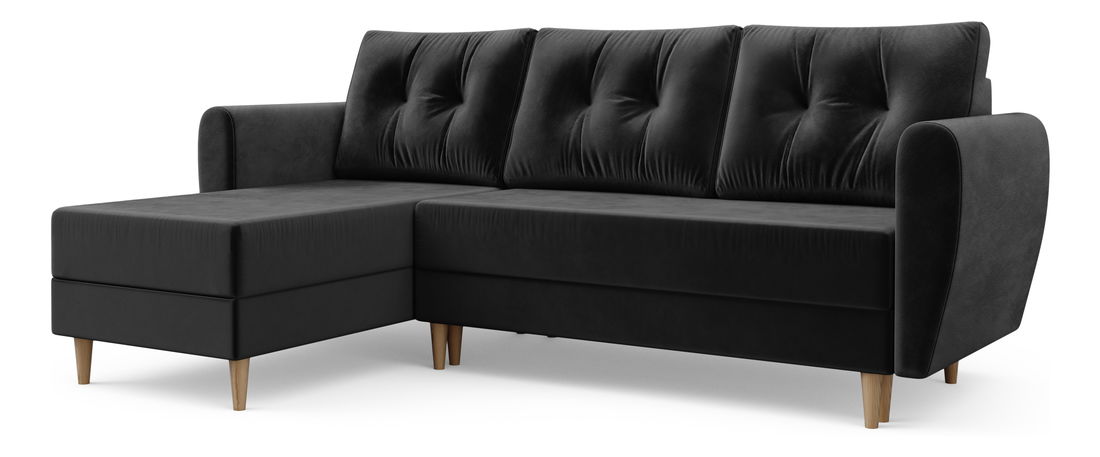 Rohová sedací souprava Palermo (černá) (L)