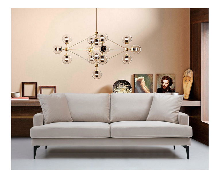 Pohovka dvousedačka Papirolla (béžová + černá)