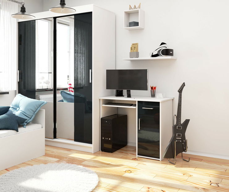 PC stolek Padma (bílá + grafit lesk)