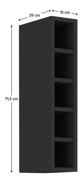 Horní kuchyňský regál Arikona Monzesa Sobera 15 G 72 OTW (černá)