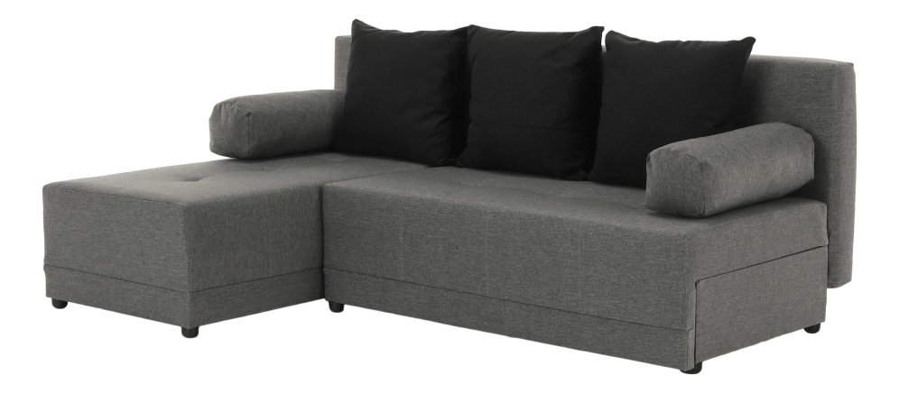 Rohová sedací souprava Maxius (šedá + černá)