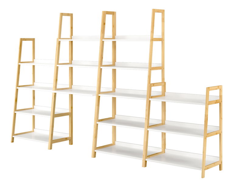 Regál Keon 1 (bílá + přírodní)