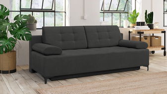 Rozkládací pohovka Arkadea (černá) (s úl. prostorem)