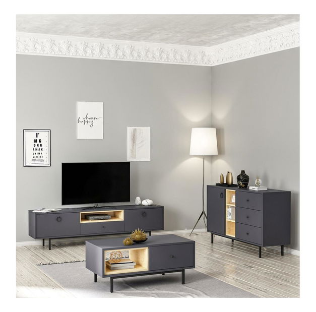 Sestava nábytku do obývacího pokoje Natty 1 (antracit)