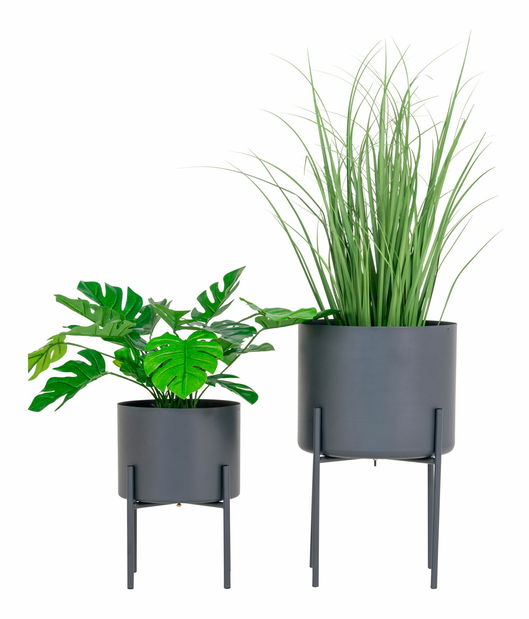 Set 2 ks květináčů Pmiloriaina (šedá)