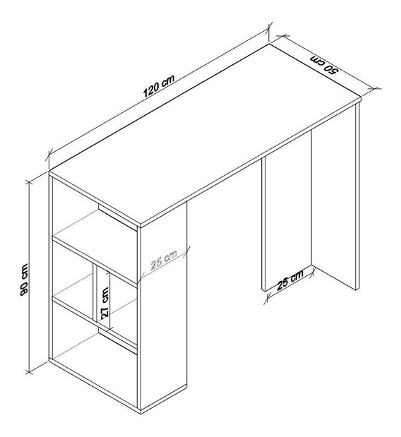 Servírovací stolek Venole (bílá + dub)