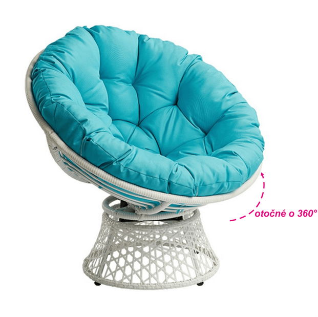 Otočné křeslo Trinny (bílá + petrolejová) *bazar