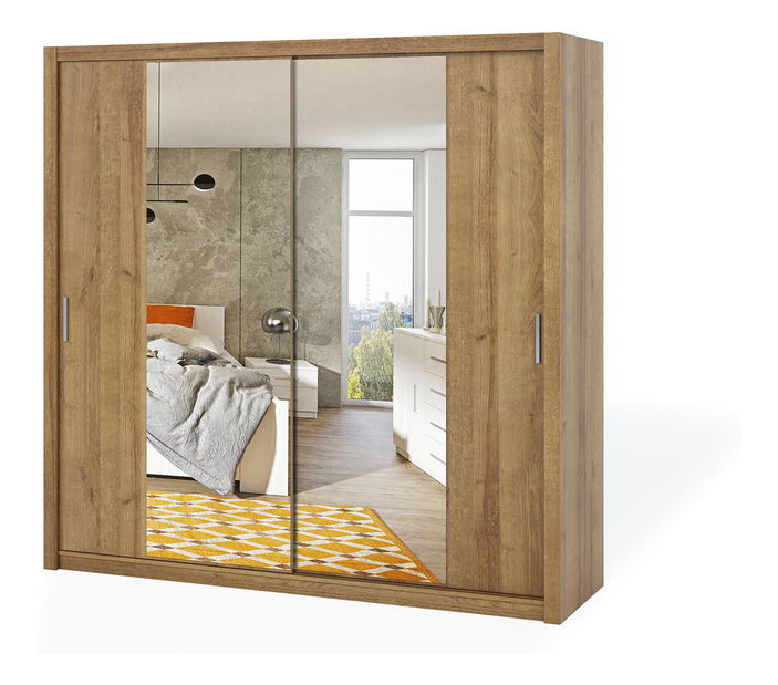 Šatní skříň Bonaparte SZ220 (dub zlatý) (se zrcadlem)