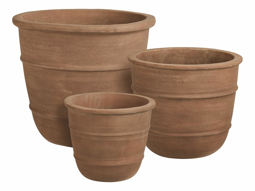 Set 3 ks květináčů Kreslina (hnědá)