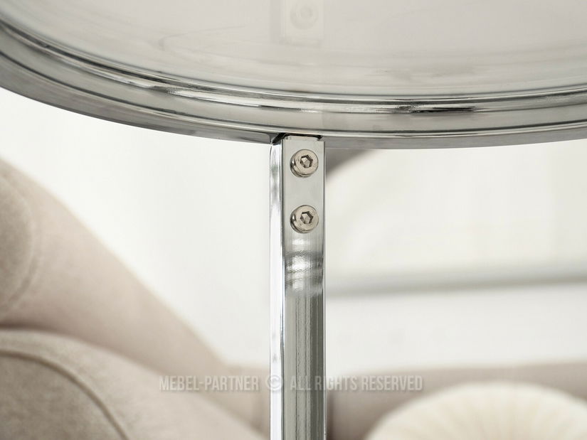 Konferenční stolek Calvis (bílý mramor + chromová)