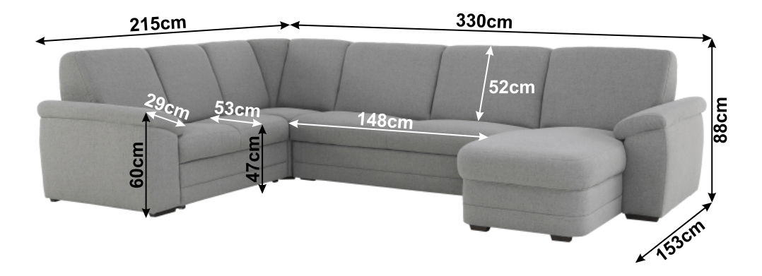 Rohová sedací souprava U Britella U (P) (šedá)