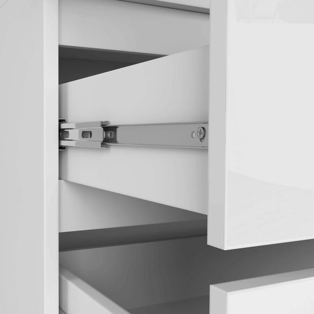 Šatní skříň Submarino (bílá + lesk bílý (s nástavbou)