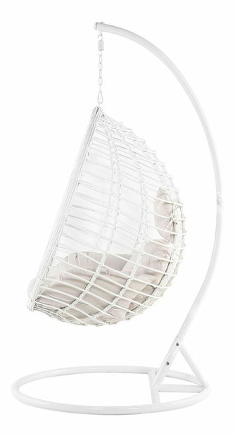 Závěsné křeslo se stojanem FENI (kov) (bílé)