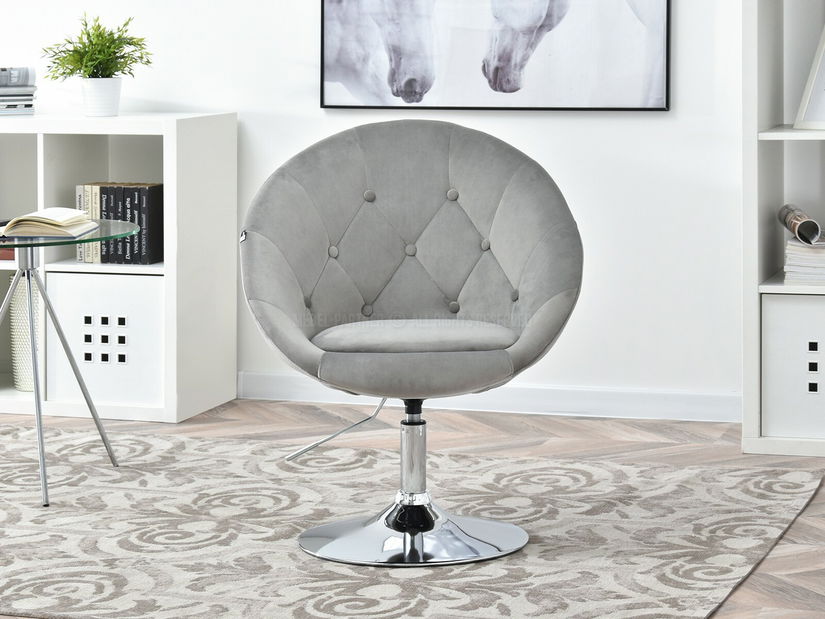 Křeslo Lush 3 (šedá + chromová)