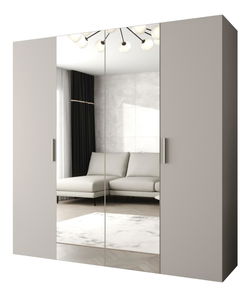 Šatní skříň 200 cm Borry 2 (kašmír + stříbrná)