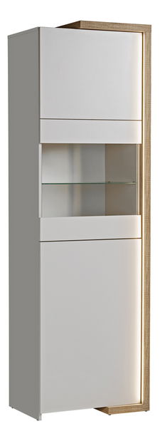 Vitrína Dares V02 (dub grand přírodní + kašmír)