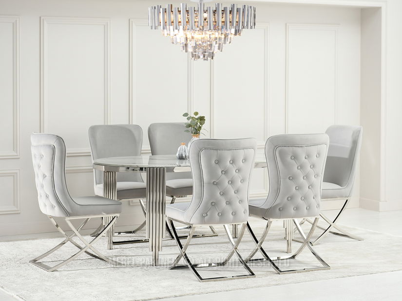 Židle Noah (šedá + chromová)