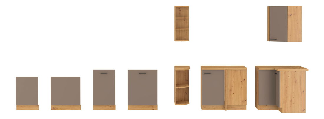 Dolní kuchyňská skříňka Barb 15 D CARGO BB (dub artisan + truflová)